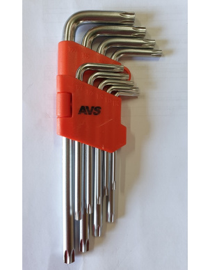 Набор ключей торцевых изогнутых TORX с отверстием (T10-T50) 9 шт, AVS TXL-9H (A40159S) фото 4
