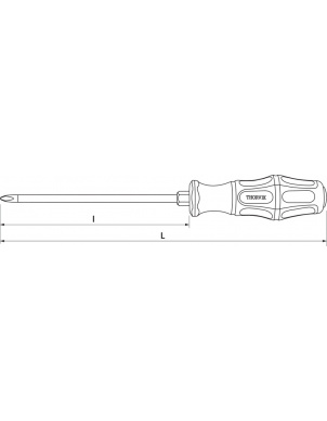 Ударная отвертка крестовая Phillips PH2x100 мм, Thorvik SDPG210 фото 2