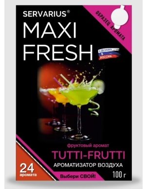 Ароматизатор воздуха (под сиденье, гель 100 гр.) MAXI FRESH MF-116 "TUTTI FRUTTI" (с пробником) фото 1