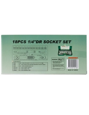 Набор головок 1/4 DR, 4-13 мм, 18 предметов, Jonnesway S04H2118S фото 4