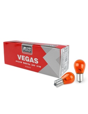 Лампа AVS Vegas 24V. PY21W (BAU15S) "orange" смещ.штифт BOX 10шт. A78323S фото 1