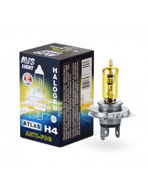 Лампа галогенная AVS ATLAS ANTI-FOG, BOX желтый H4.12V.60, 55W (1 шт.) фото 1