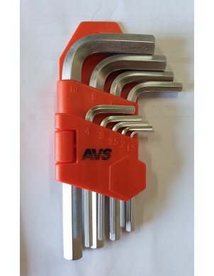 Набор ключей торцевых шестигранных 9 шт (1,5-10мм) AVS HKS-9 (A40162S) фото 3
