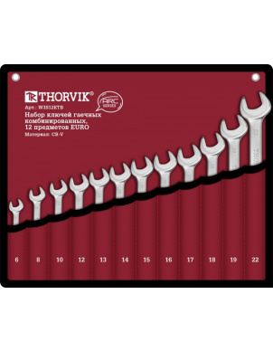 Набор ключей комбинированных серии ARC в сумке, 6-22 мм, 12 предметов EURO, Thorvik W3S12ETB (52604) фото 1