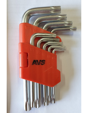 Набор ключей торцевых изогнутых коротких TORX (T10-T50) 9 шт, AVS TXS-9 (A40160S) фото 2