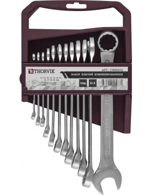 Набор ключей комбинированных 6-22 мм, 12 шт, Thorvik CWS0012 фото 1