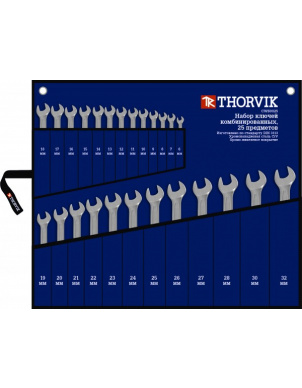 Набор ключей комбинированных в сумке 6-32 мм, 25 пр, Thorvik CWS0025 (52049) фото 1