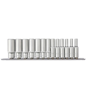 Набор головок торцевых глубоких 1/4"DR, 4-14 мм, 13 предметов, Thorvik S11S2113SM (54357) на держателе фото 1
