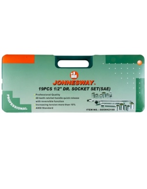 Набор головок 1/2 DR, 3/8-1-1/4, 18 предметов, Jonnesway S05H4219S фото 2
