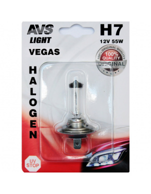 Лампа галогеновая AVS Vegas в блистере H7.12V.55W (1 шт.) фото 1