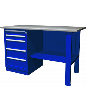 Верстак с одной тумбой и 5 ящиками, 1390х686х845 мм, Ombra OWB1-50 фото 1